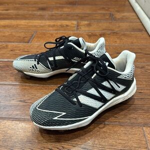 Adidas Men's Afterburner 7 Metal Baseball Cleats, sz 6.5, black and white